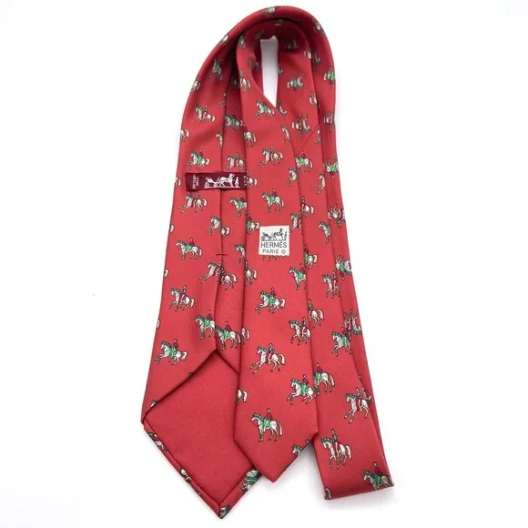 Vintage Hermes Equestrian Show Horse Pure 100% Silk Tie Made in France 7371PA - Picture 14 of 16